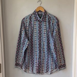 Vintage Woolrich Aztec Cotton Flannel Button Down Shirt